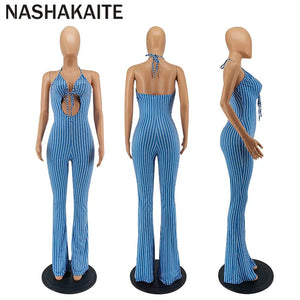 NASHAKAITE Mum And Daughter Clothes Summer Fashion Striped Sexy Sling Jumpsuit Mommy And Me Jumpsuit Family Matching Outfit