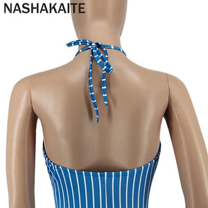 NASHAKAITE Mum And Daughter Clothes Summer Fashion Striped Sexy Sling Jumpsuit Mommy And Me Jumpsuit Family Matching Outfit