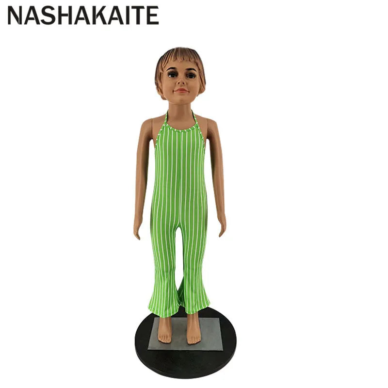 NASHAKAITE Mum And Daughter Clothes Summer Fashion Striped Sexy Sling Jumpsuit Mommy And Me Jumpsuit Family Matching Outfit