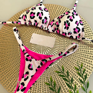 Swimwear Women Cute Heart Print Brazilian Bikini Set Sexy Thong Swimsuit Two Pieces Bathing Suit Women Beach Wear