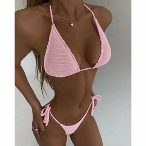 New Fashion Sexy Bikini Solid Swimsuit Women Swimwear Push Up Set Brazilian Bathing Suit Summer Beach Wear Swimming