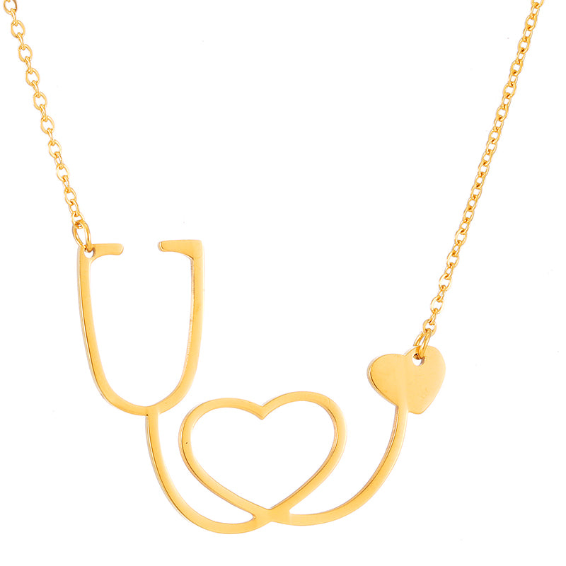 love heart choker necklace medical nurse stethoscope necklaces & penda