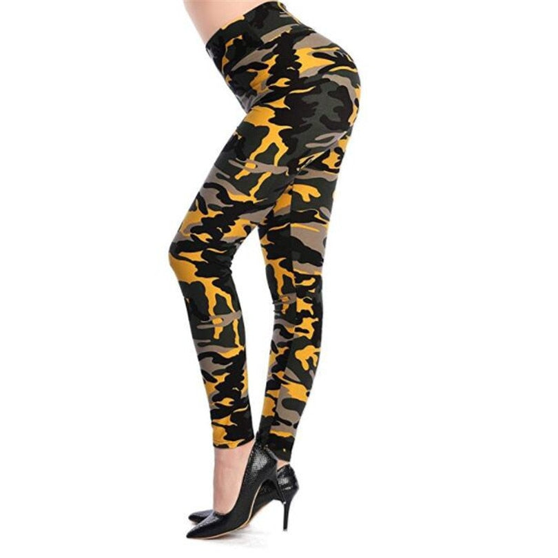 camuflagem impressão elasticidade leggings