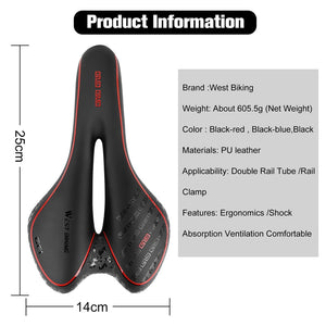 Shock Absorbing Hollow Bicycle Saddle