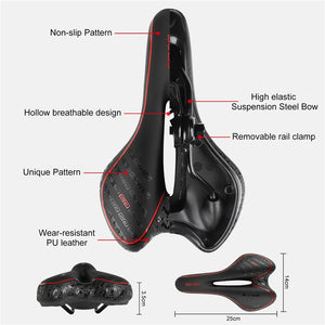 Shock Absorbing Hollow Bicycle Saddle