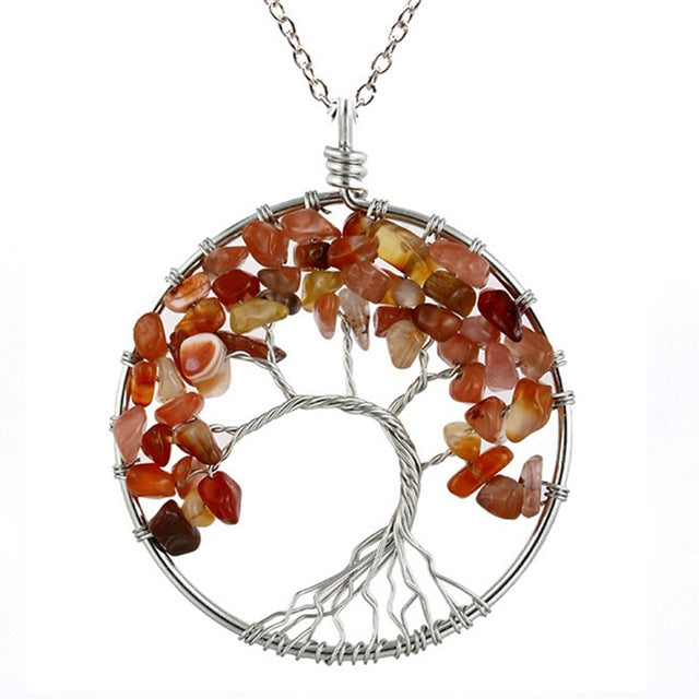 7 Chakra Quartz Natural Stone Tree