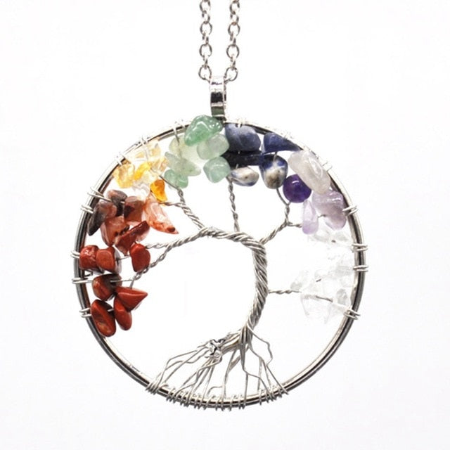 7 Chakra Quartz Natural Stone Tree