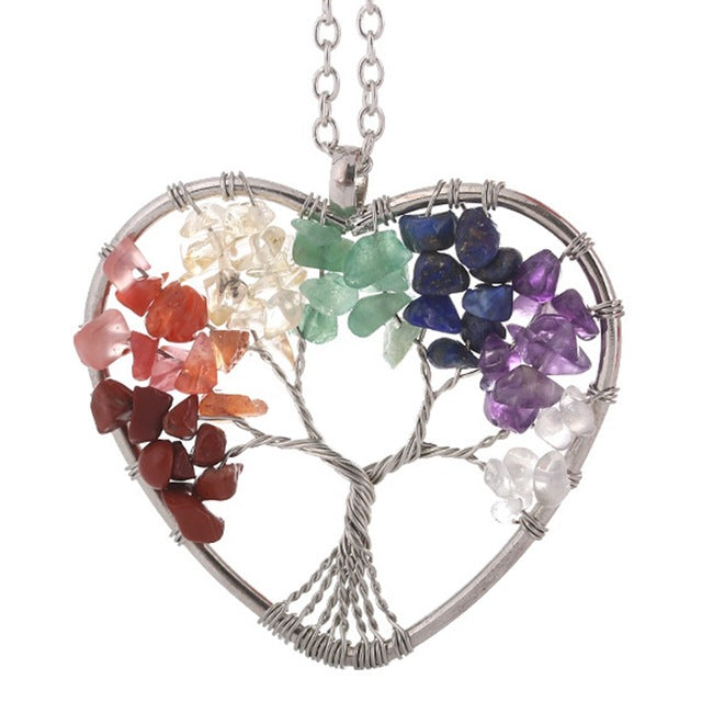 7 Chakra Quartz Natural Stone Tree