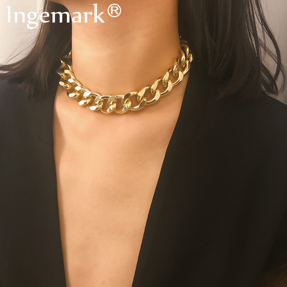 Punk Miami Cuban Choker NecklacePunk Miami Cuban Choker Necklace