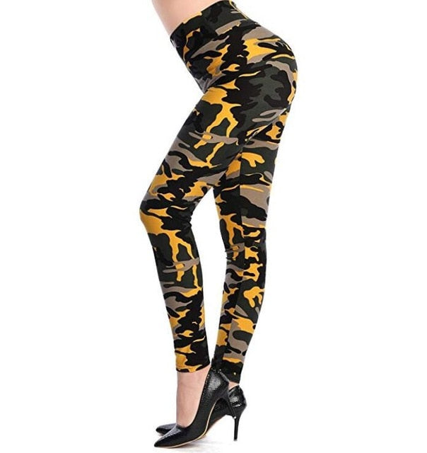 camuflagem impressão elasticidade leggings