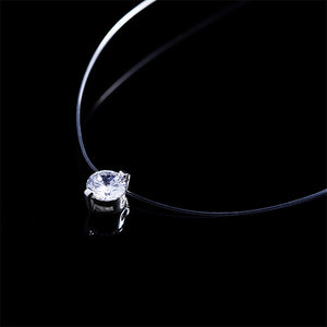 Choker Invisible Fish Line Crystal Necklace Pendants